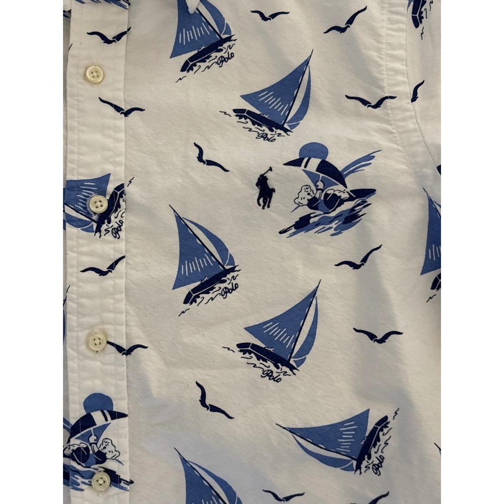 Polo Ralph Lauren Classic Fit Polo Bear Oxford Saiboat Men's Shirt-‎ Size M - Picture 4 of 7